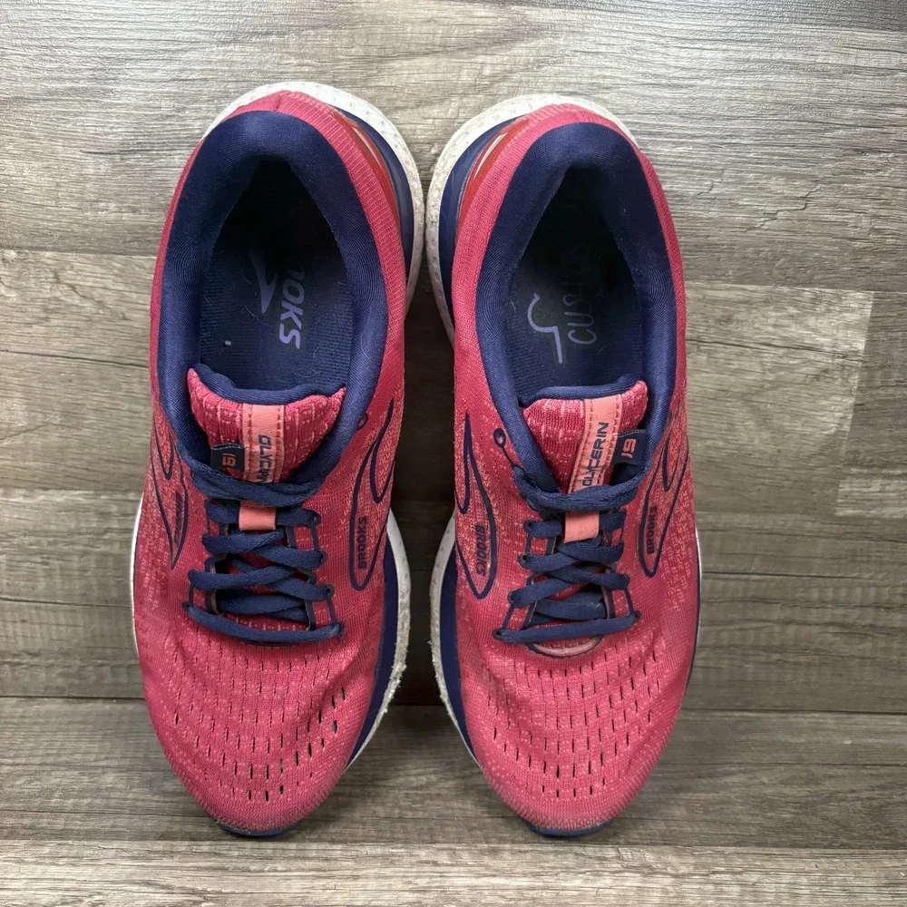 Brooks Glycerin 19 Red Blue Womens US Size 9.5 EUR 41 1203431B623 Running Shoes